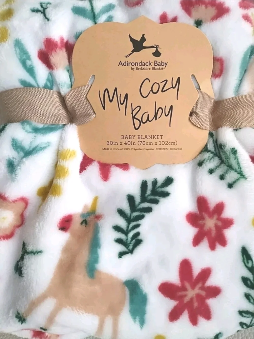 Adirondack Baby Unicorn Flowers Leaves Floral My Cozy Blanket Girls Plush Fleece